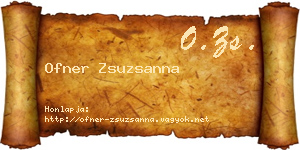 Ofner Zsuzsanna névjegykártya
